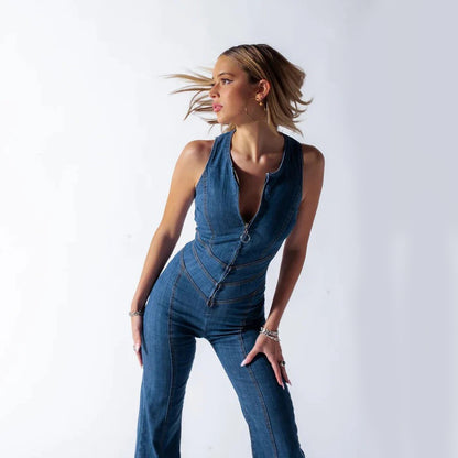 Heart-shape Backless Denim