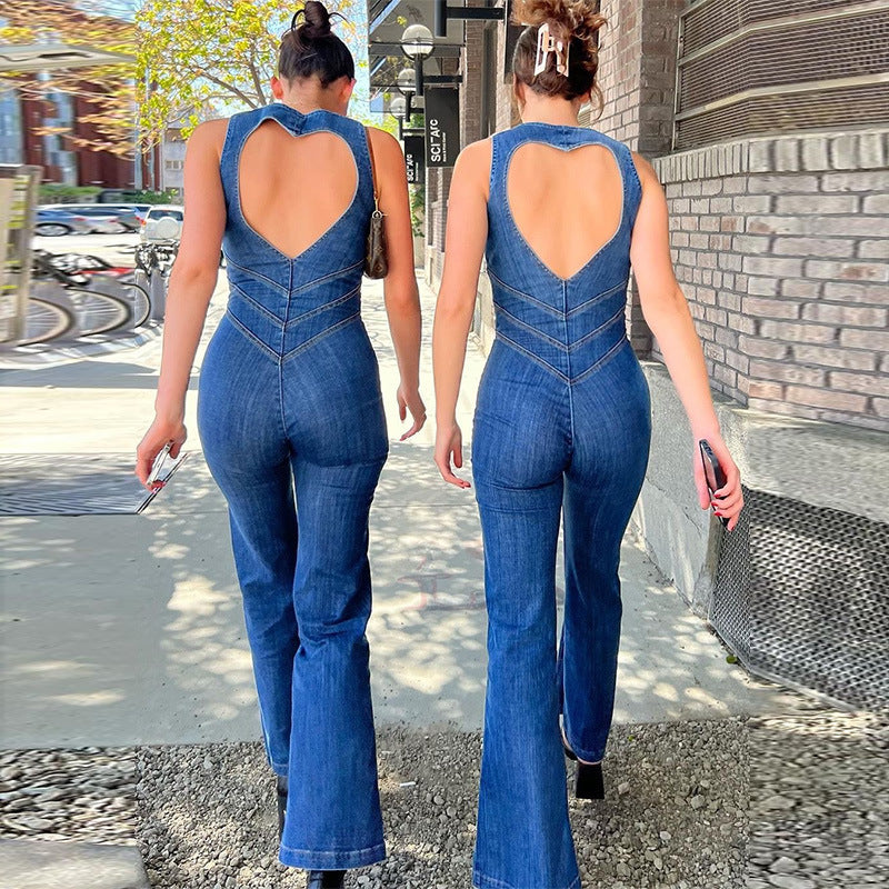 Heart-shape Backless Denim