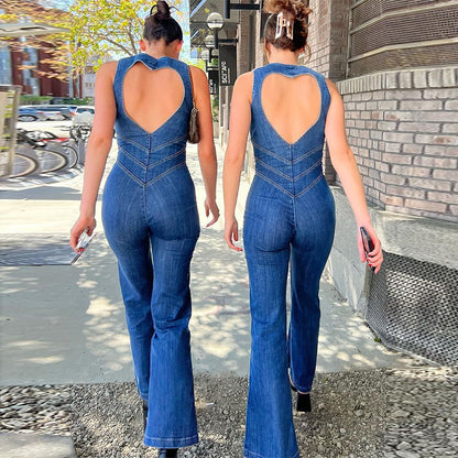 Heart-shape Backless Denim