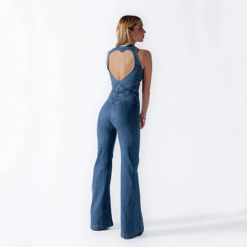 Heart-shape Backless Denim